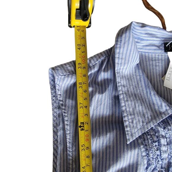 Vintage NWT J. Crew Ruffled Collared Tie Waist Button Front Cotton Dress  Size 8 - Picture 8 of 9